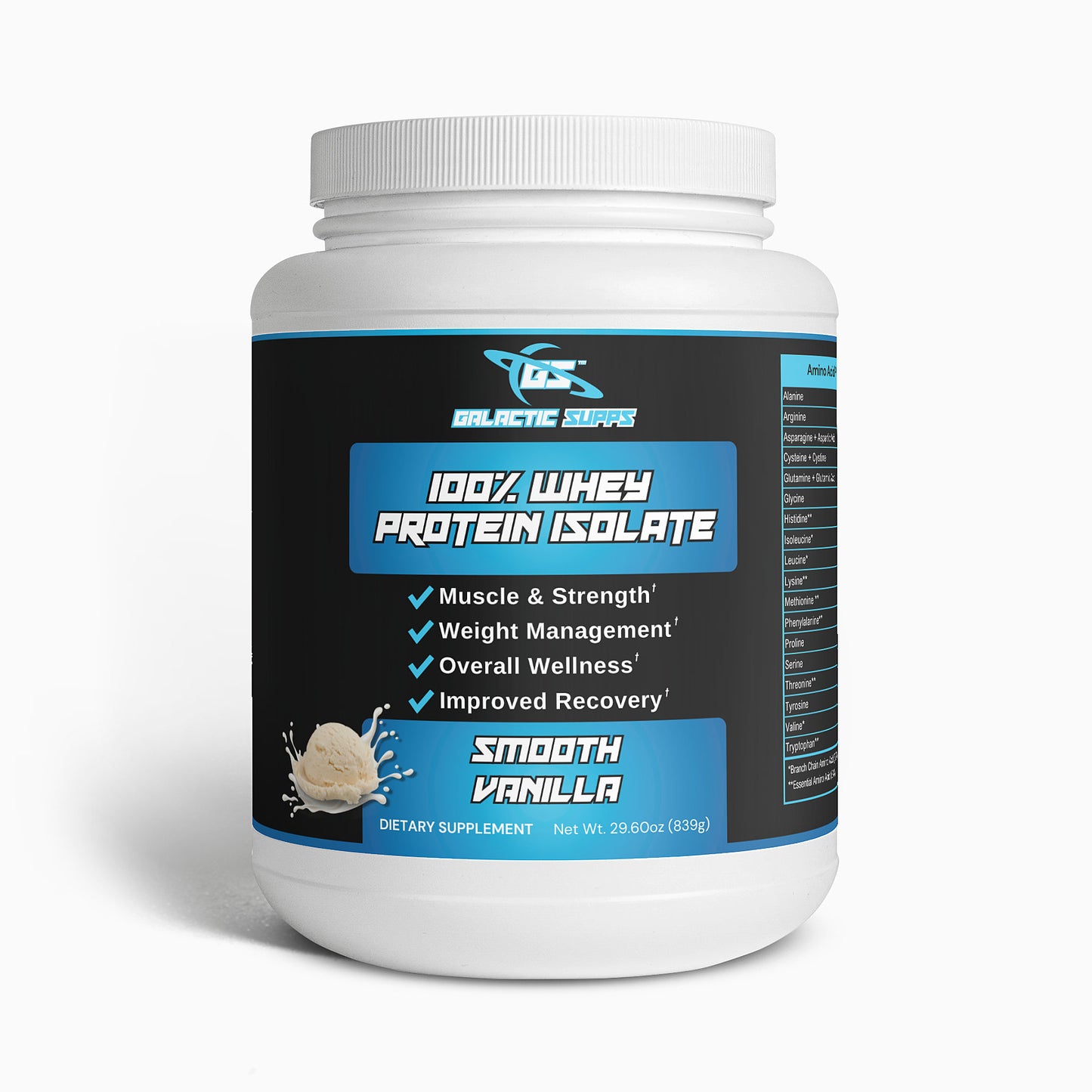 100% Whey Protein Isolate (Vanilla) - Premium Protein Powder