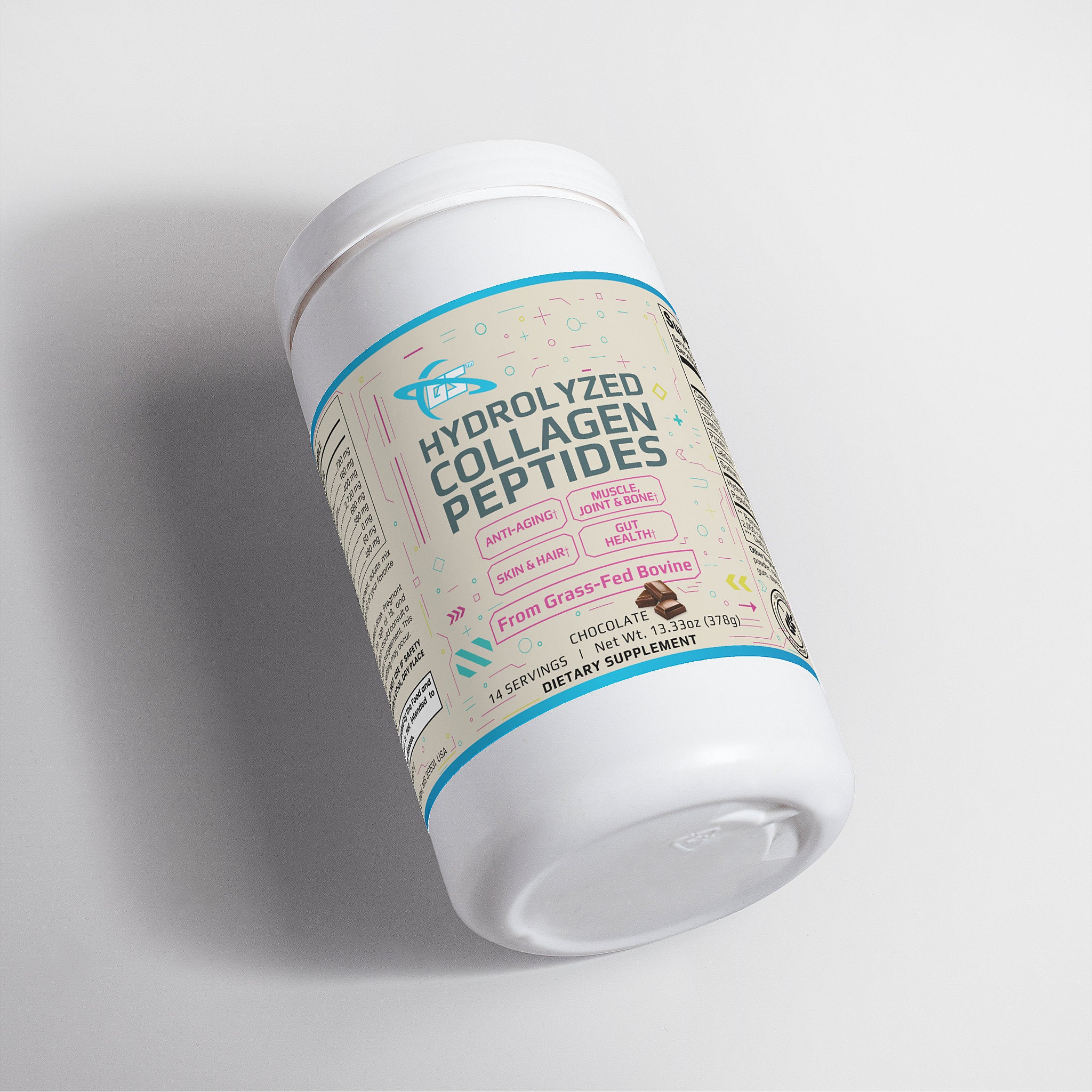 Péptidos de colágeno hidrolizado en polvo (chocolate) - Salud de la piel y las articulaciones