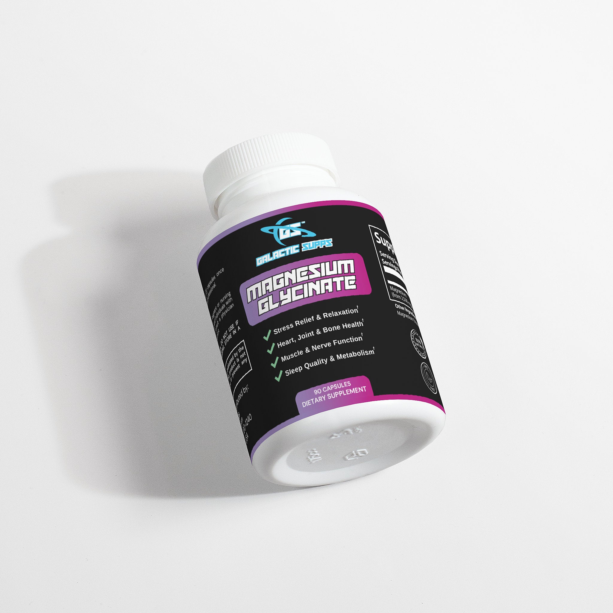 Glicinato de magnesio para el estrés, la recuperación, el corazón, las migrañas y más (90 cápsulas)