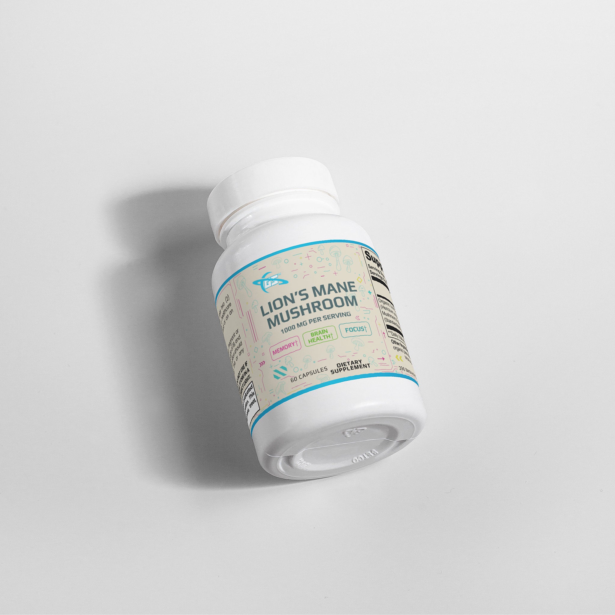 Hongo melena de león orgánico para la memoria, la concentración, la cognición general y la circulación (60 cápsulas)