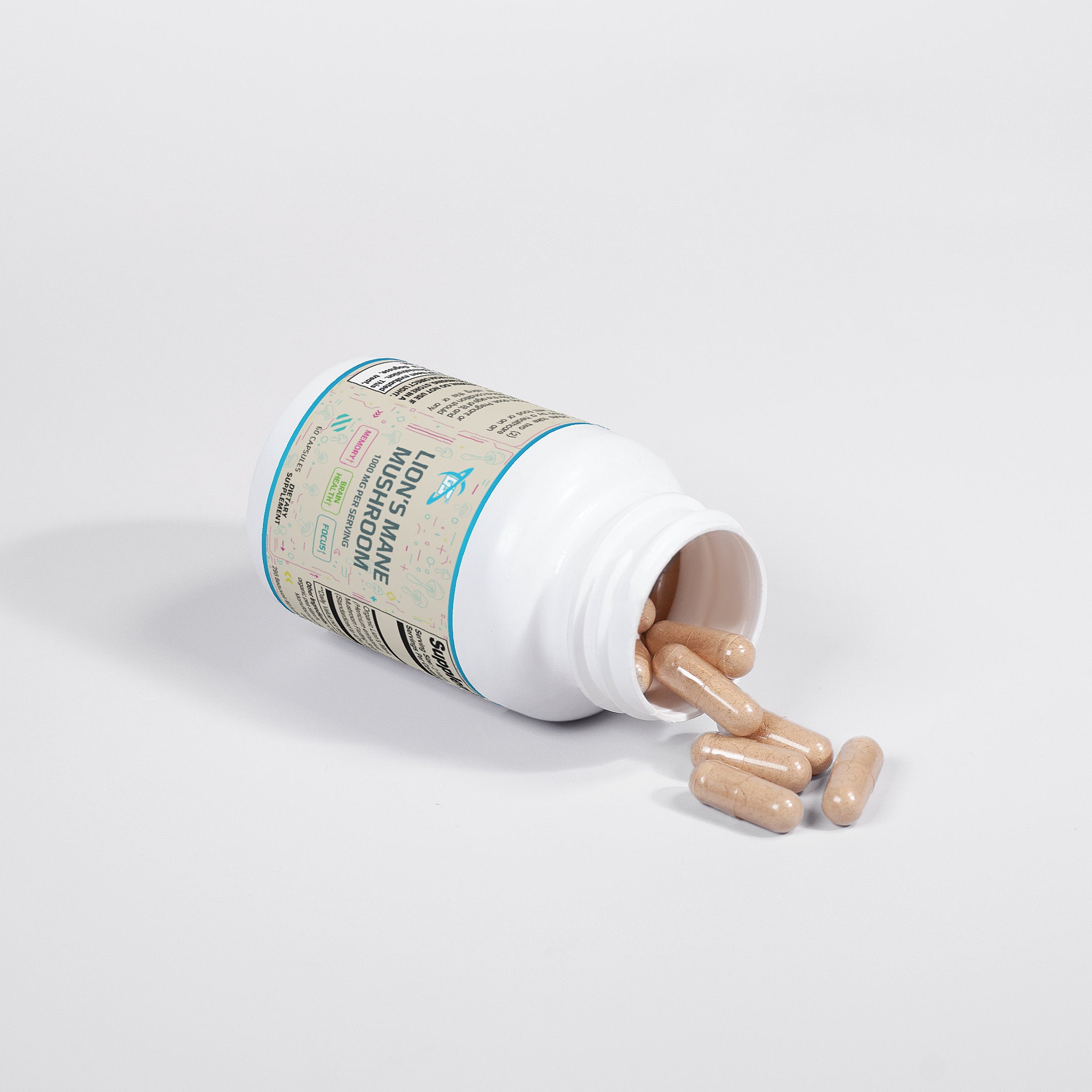 Hongo melena de león orgánico para la memoria, la concentración, la cognición general y la circulación (60 cápsulas)