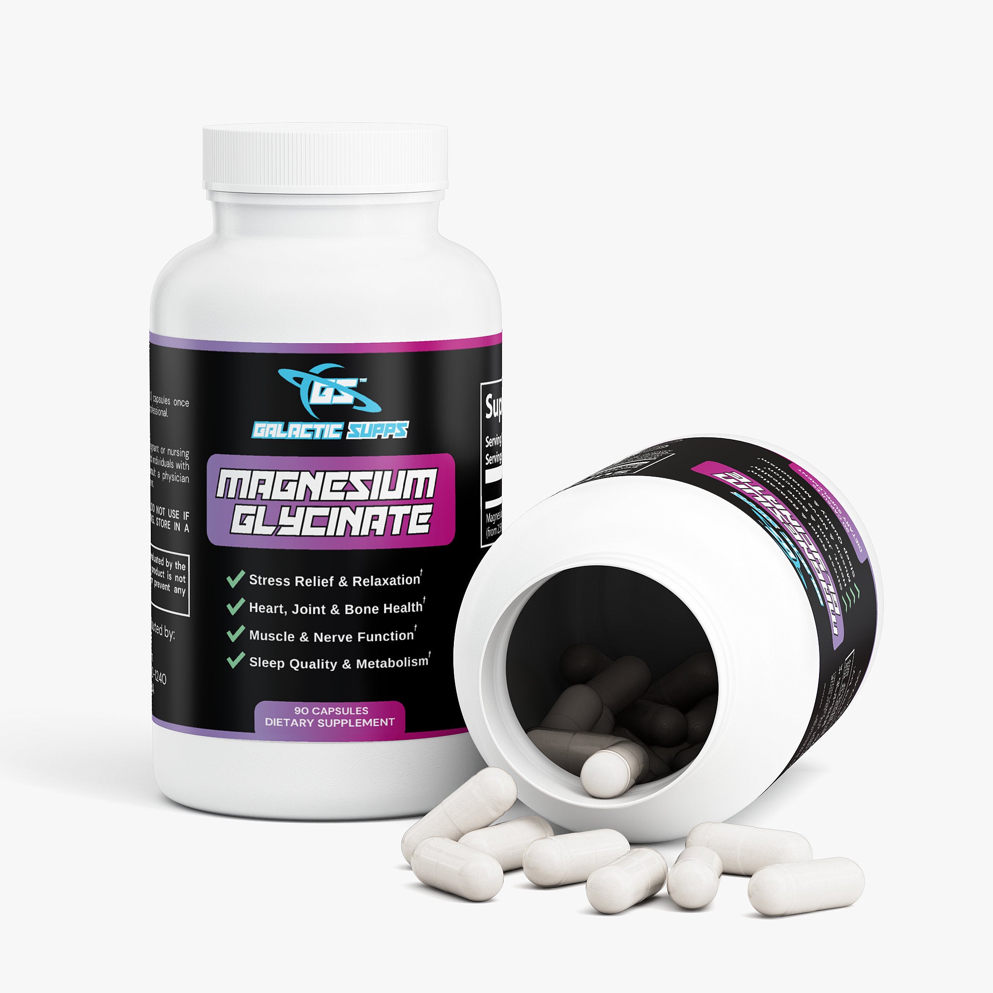 Magnesium Glycinate for Stress, Recovery, Heart, Migraines & More (90 Capsules)