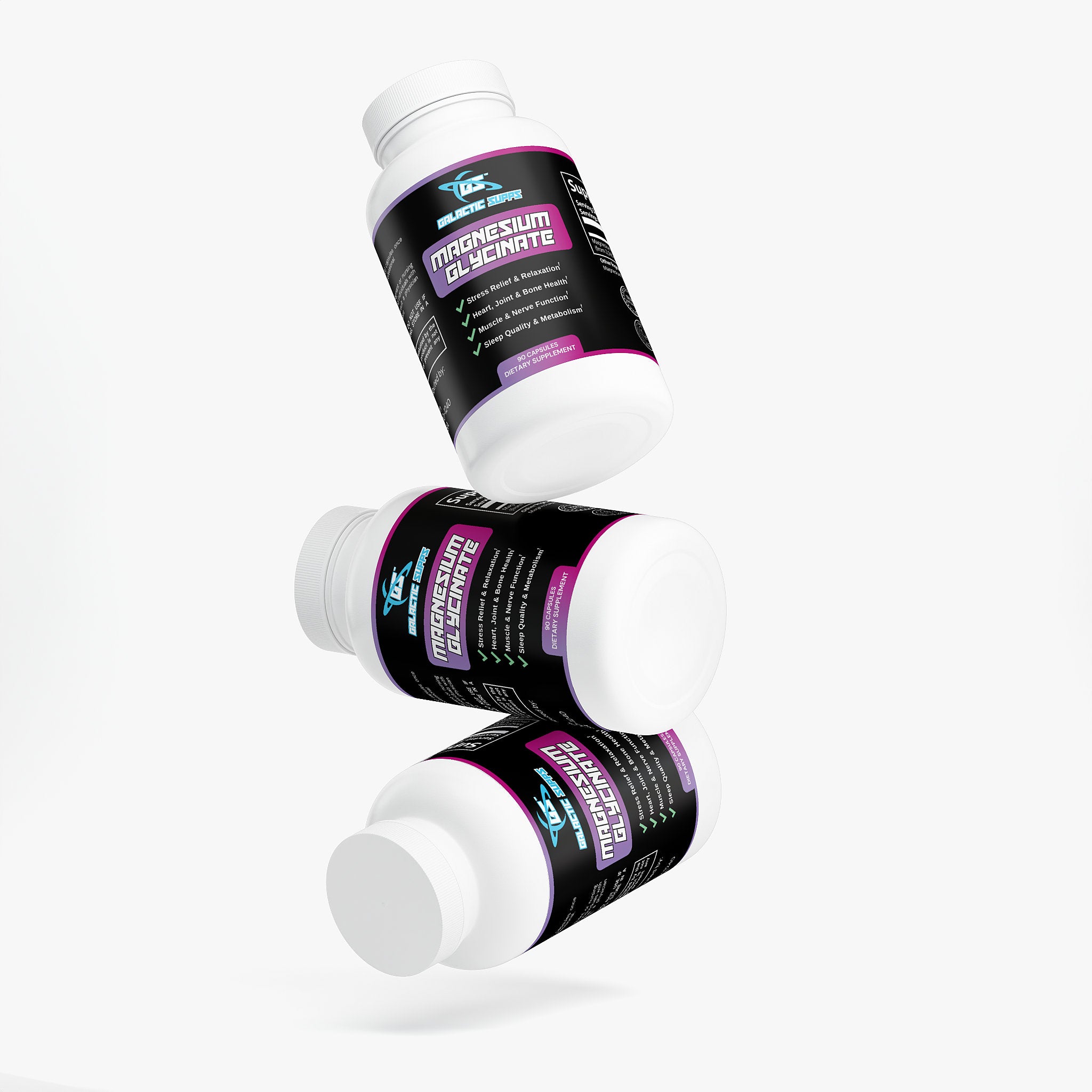 Magnesium Glycinate for Stress, Recovery, Heart, Migraines & More (90 Capsules)