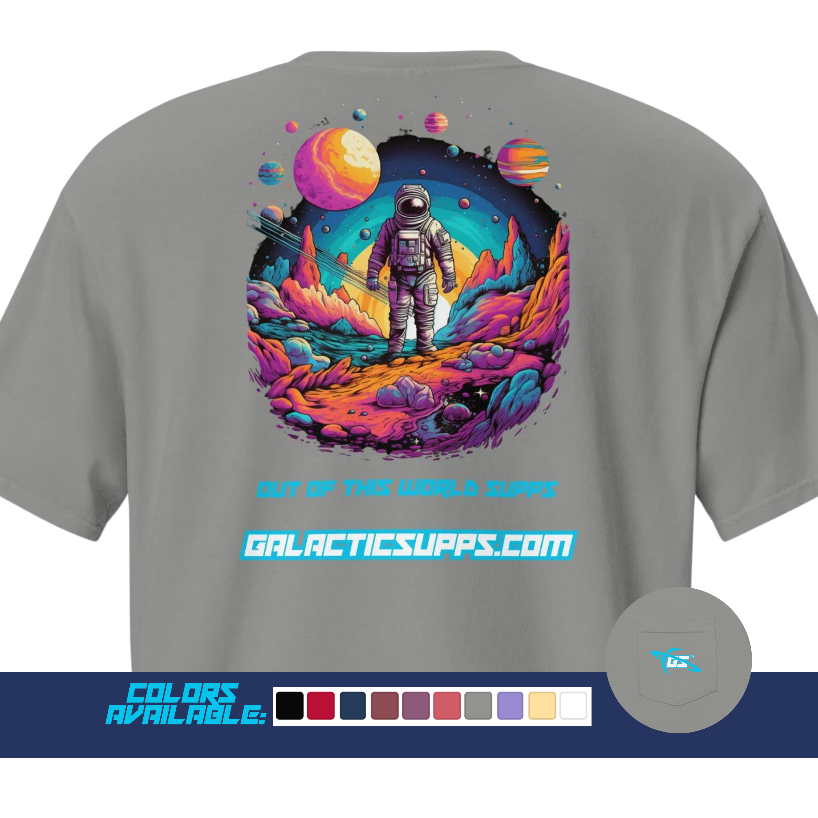 Galactic Supps Astronaut Comfort Color T-Shirt (Unisex)(Variety of Colors)