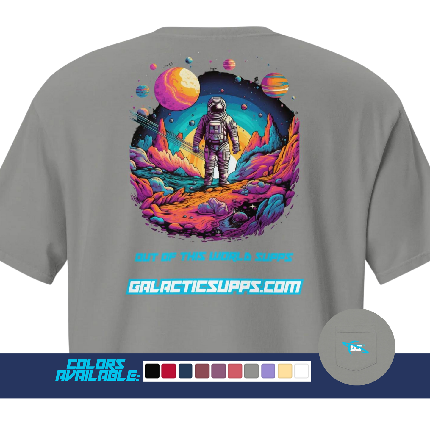 Galactic Supps Astronaut Comfort Color T-Shirt (Unisex)(Variety of Colors)