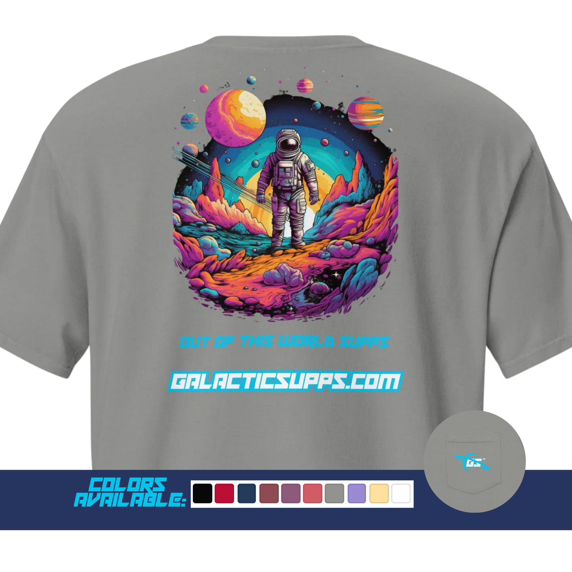 Galactic Supps Astronaut Comfort Color T-Shirt (Unisex)(Variety of Colors)