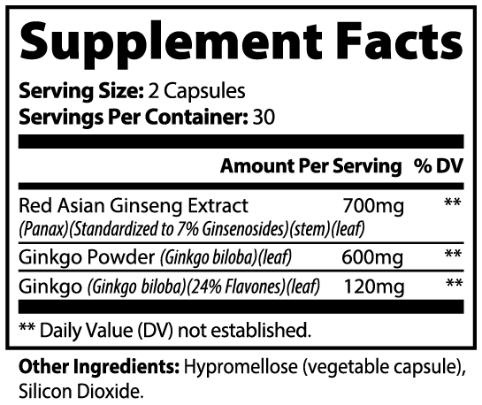 Ginkgo Biloba + Ginseng - Apoyo cognitivo y energético